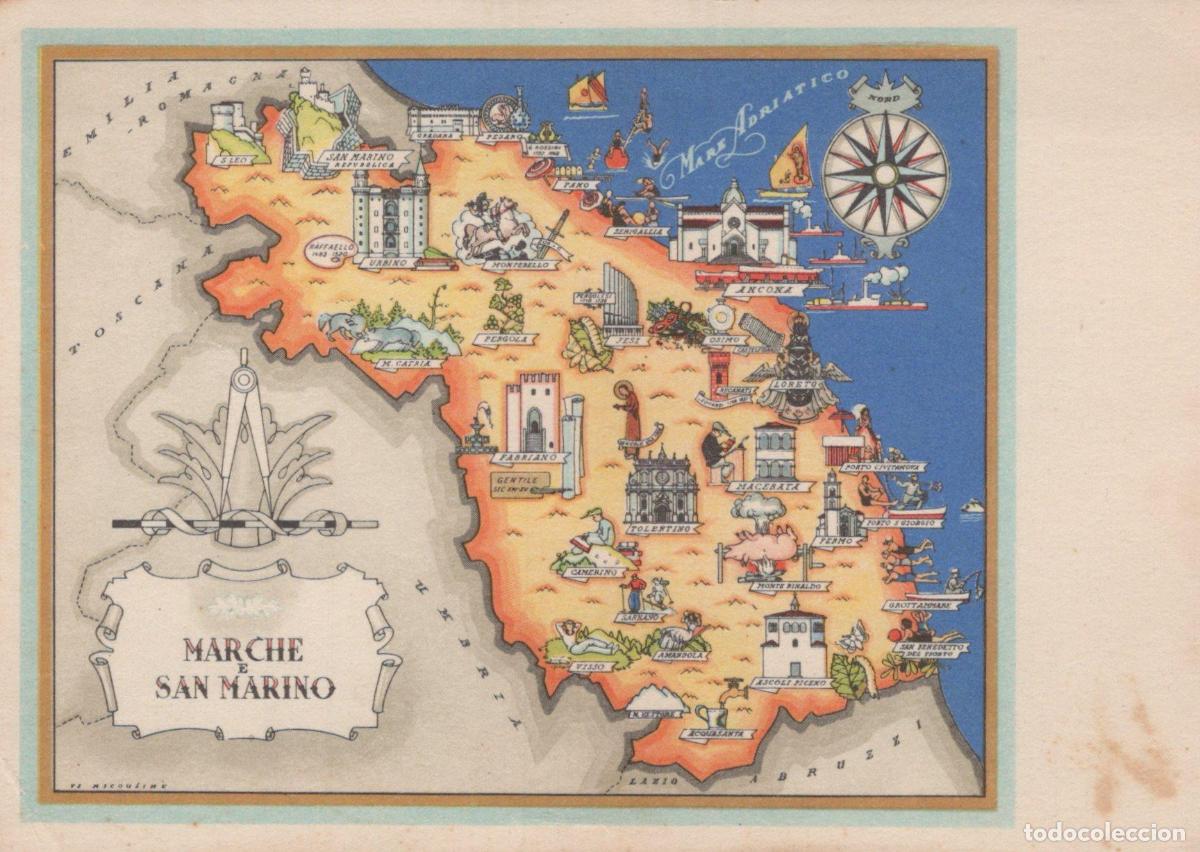 Postales: Italy Various San Marino Mappa Illustrata Architecture Unposted *YAK321