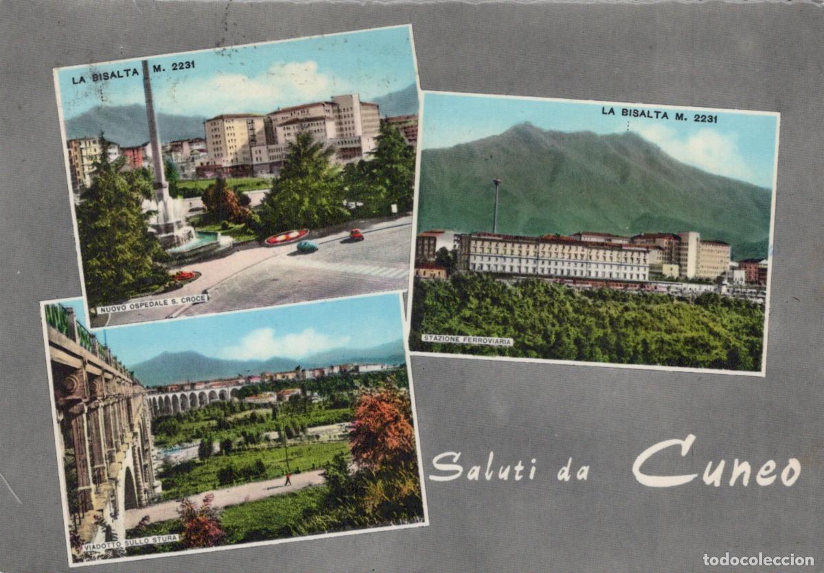 Cartes Postales: Italy Cuneo Vedute Varie Ospedale Stazione Viadotto Posted *YAK386
