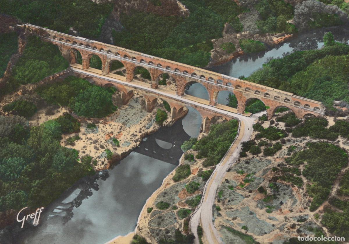 Postais: France Pont du Gard Aqueduc Romain Architecture View Aerial Real Photo *YAK378