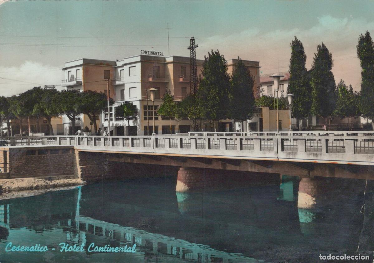 Cartoline: Italy Cesenatico Hotel Continental Ponte Fiume Mare Real Photo *YAK431