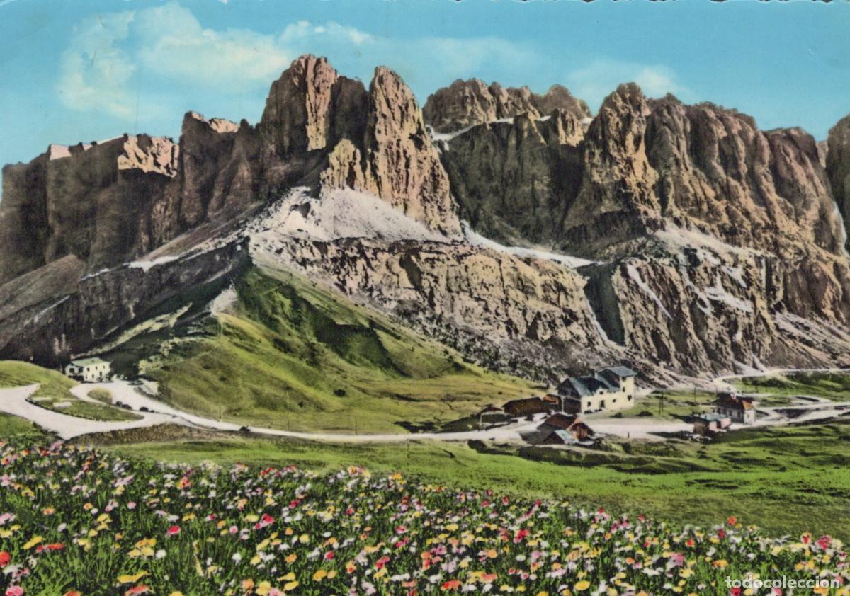 Cartoline: Italy Dolomiti Passo Gardena Gruppo Sella Landscape Mountains Posted *YAK441