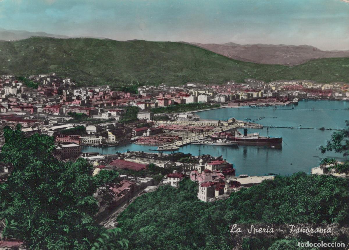Cartoline: Italy La Spezia Panorama General Porto Mare Real Photo Unposted *YAK418