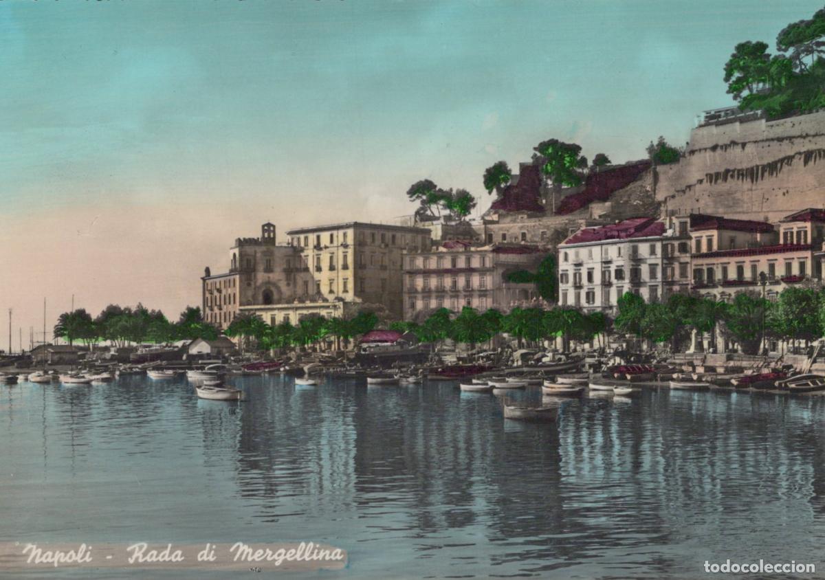 Postkarten: Italy Napoli Rada Mergellina Seaport Landscape Real Photo Unposted *YAK483