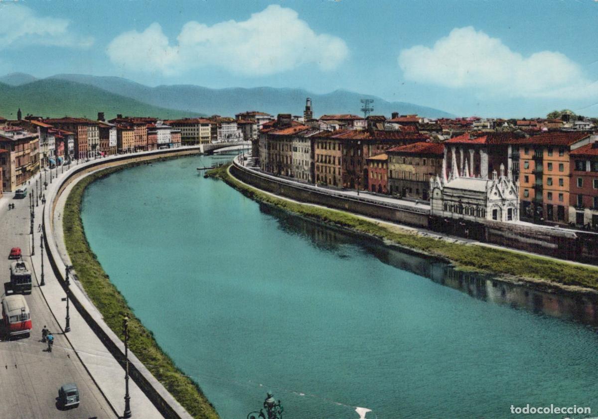 Postais: Italy Pisa Lungarni Fiume Arno Architecture Landscape Posted *YAK384