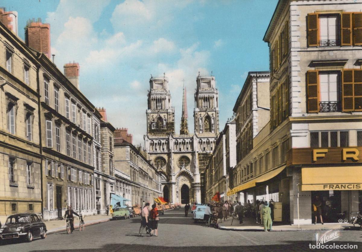Cartoline: France Orleans Rue Jeanne Arc Cathedral Sainte Real Photo Unposted *YAK404