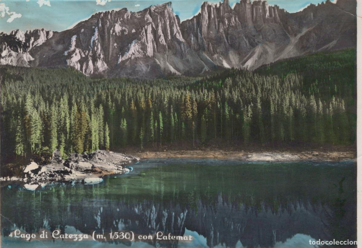 Cartoline: Italy Lago Carezza Dolomiti Landscape Mountains Riflessi Real Photo *YAK424