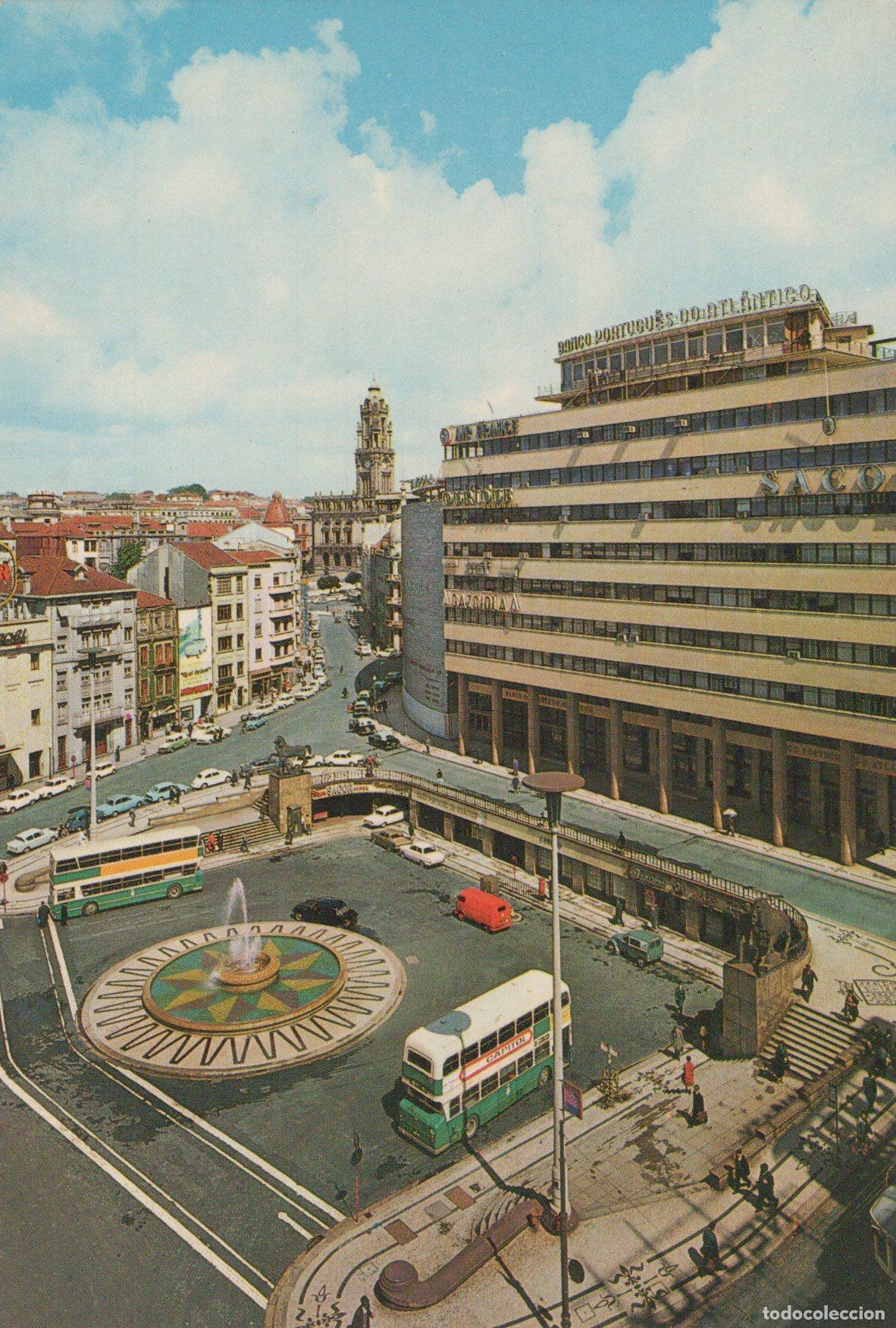 Cartoline: Portugal Porto Praca Joao I View Aerial Com Fonte Edificios Unposted *YAK663