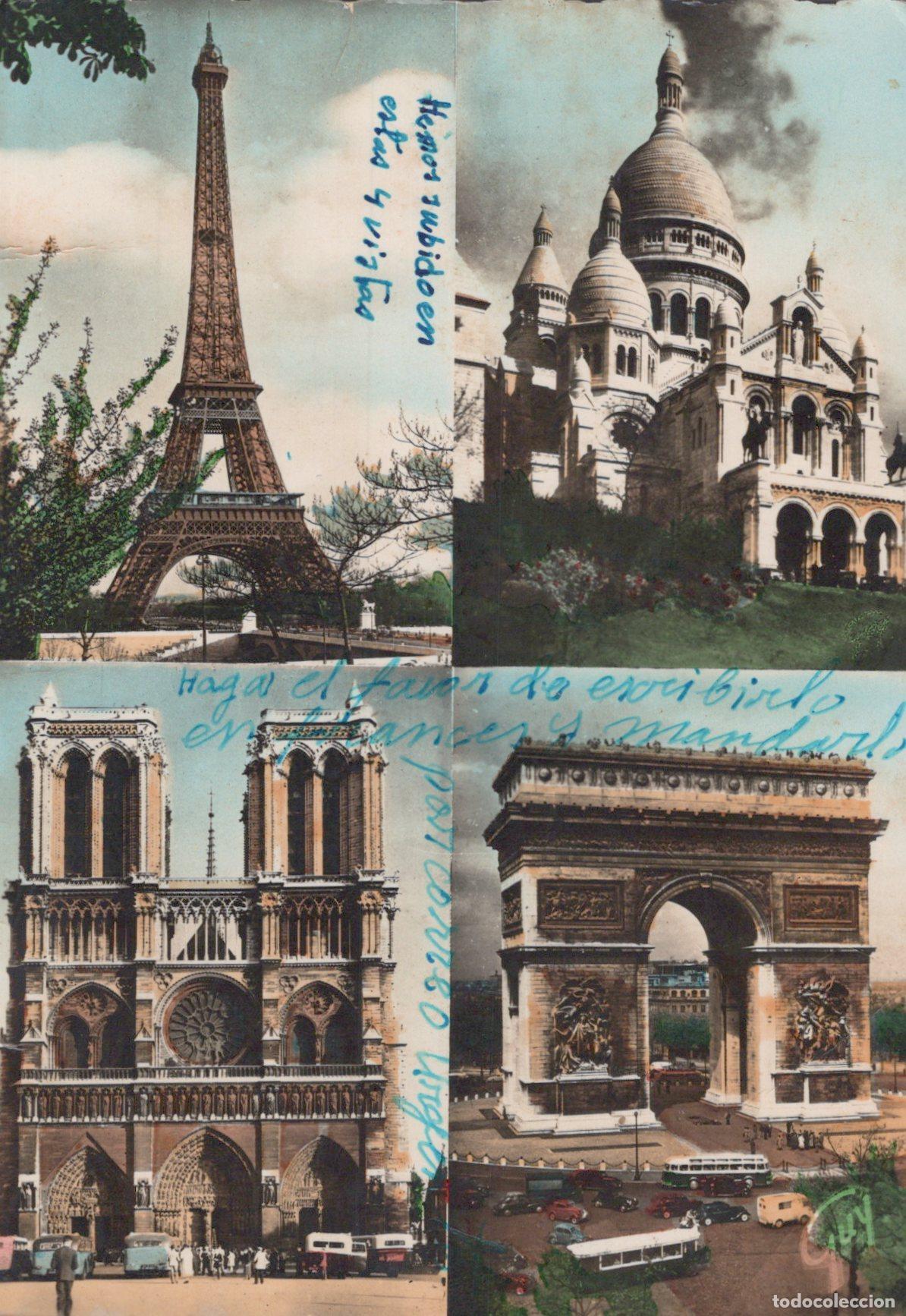 Postcards: France Paris Ile Tour Eiffel Sacre Cur Notre Dame Arc Real Photo *YAK693