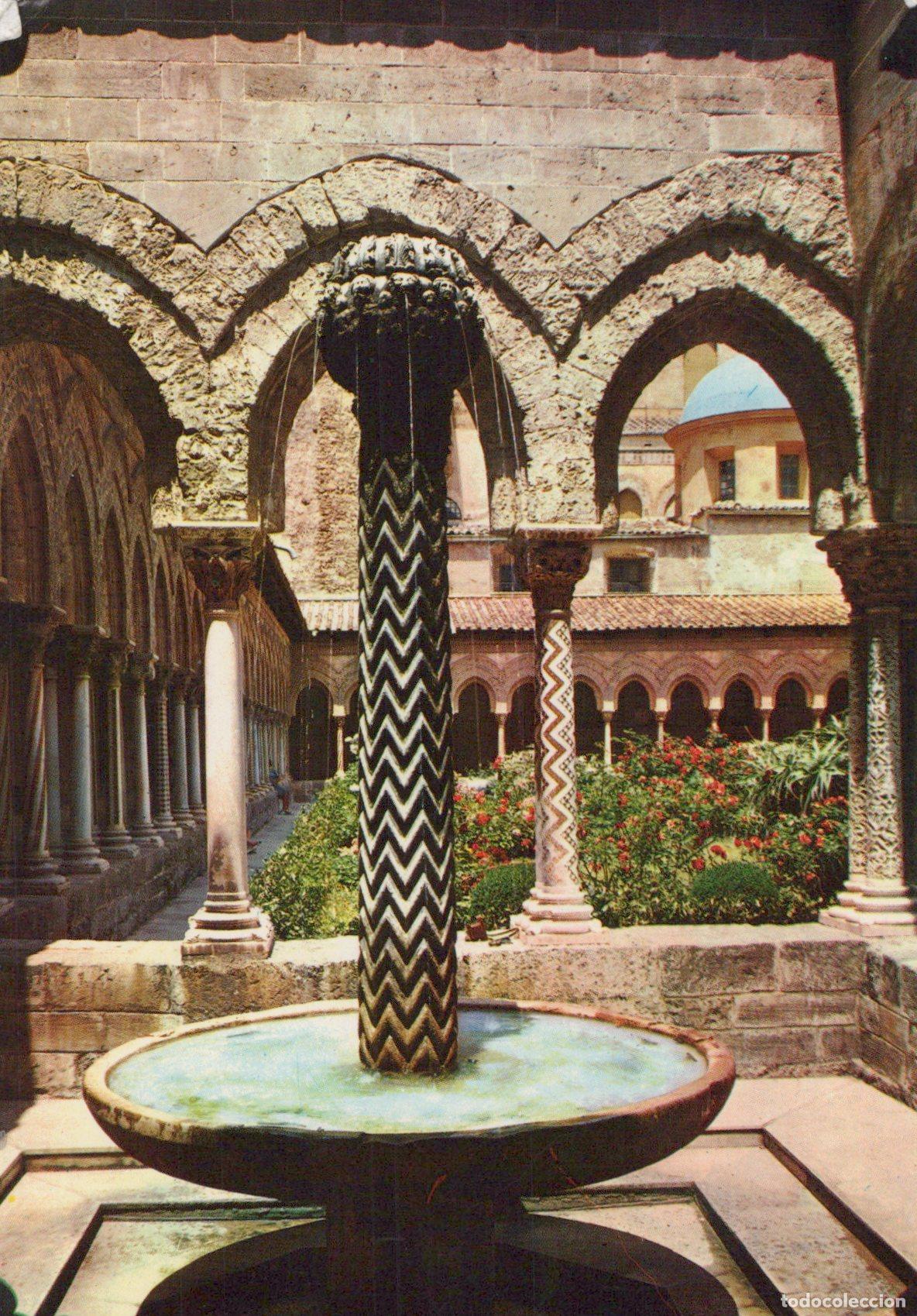 Postais: Italy Palermo Interno Chiostro Architecture Fontana Posted *YAK703
