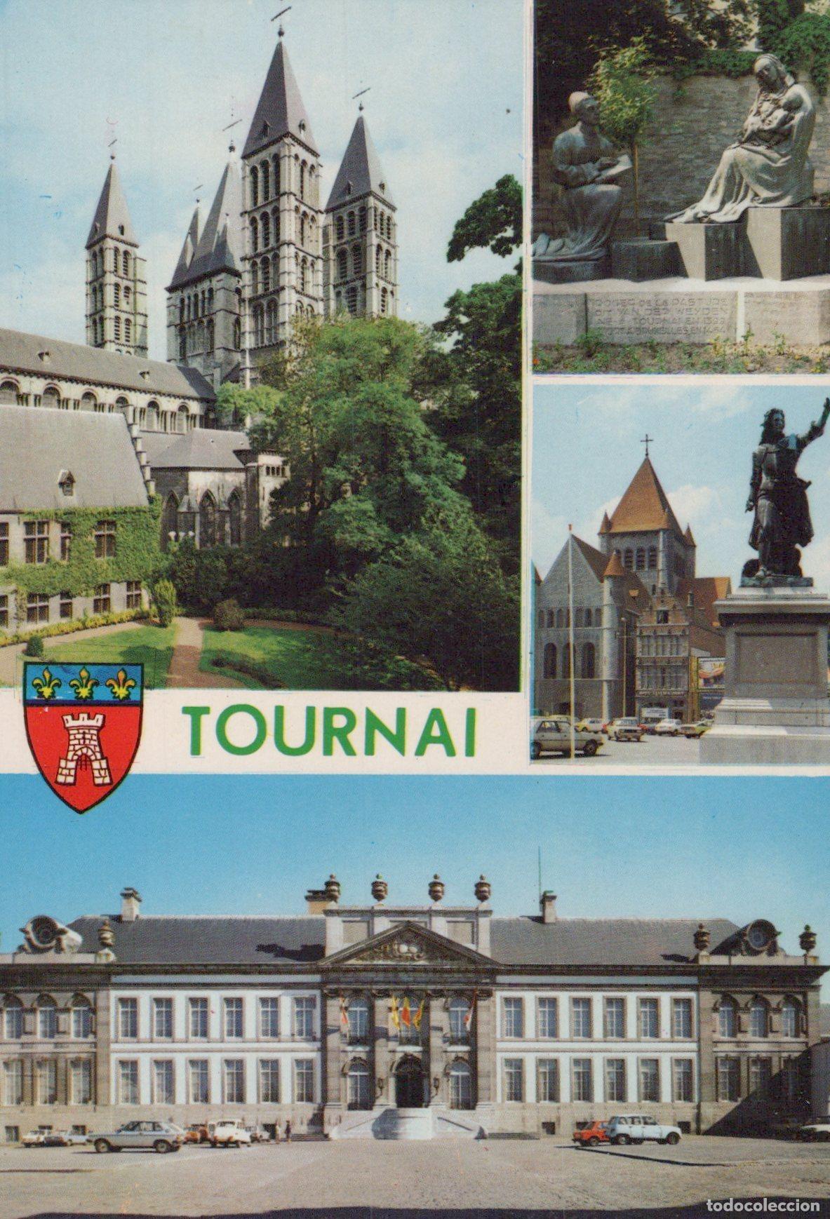 Postcards: Belgium Tournai Cathedral Notre Dame Hotel Ville Unposted *YAK781