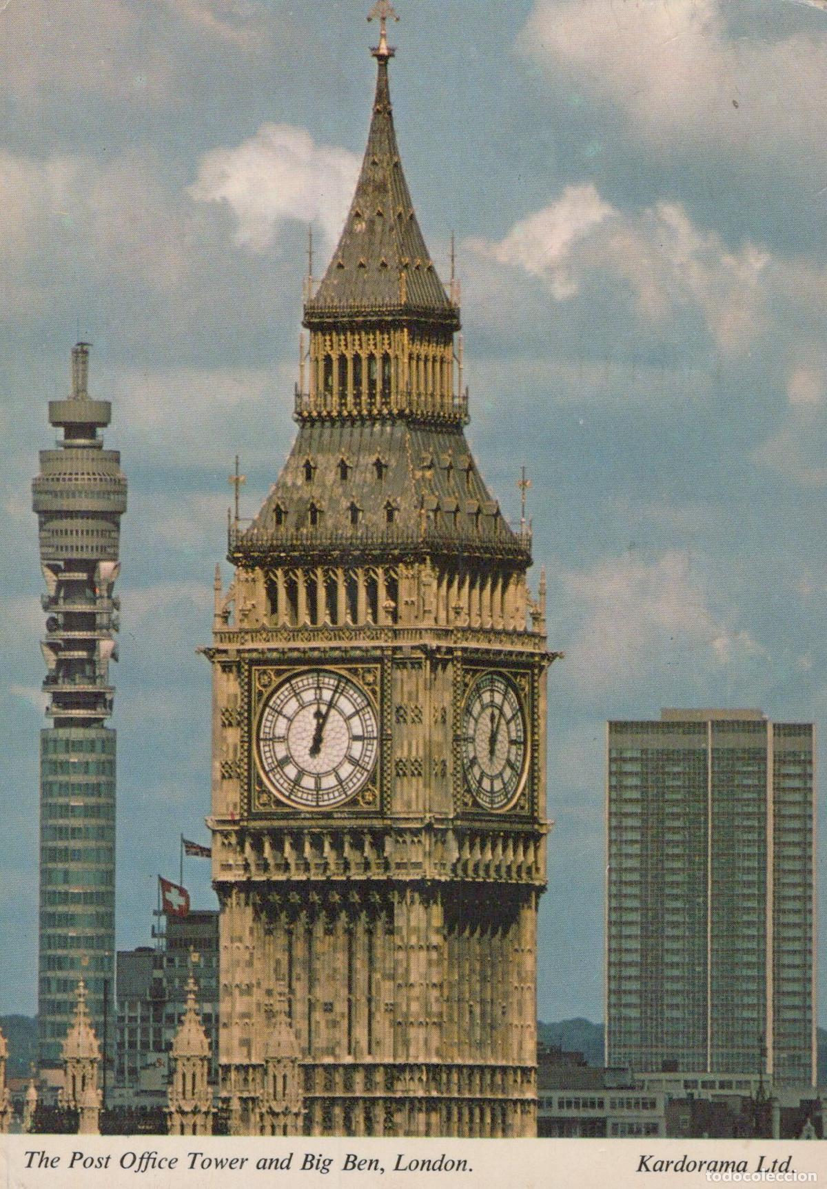 Postcards: United Kingdom London UK Big Ben and Post Office Tower Architecture *YAK530