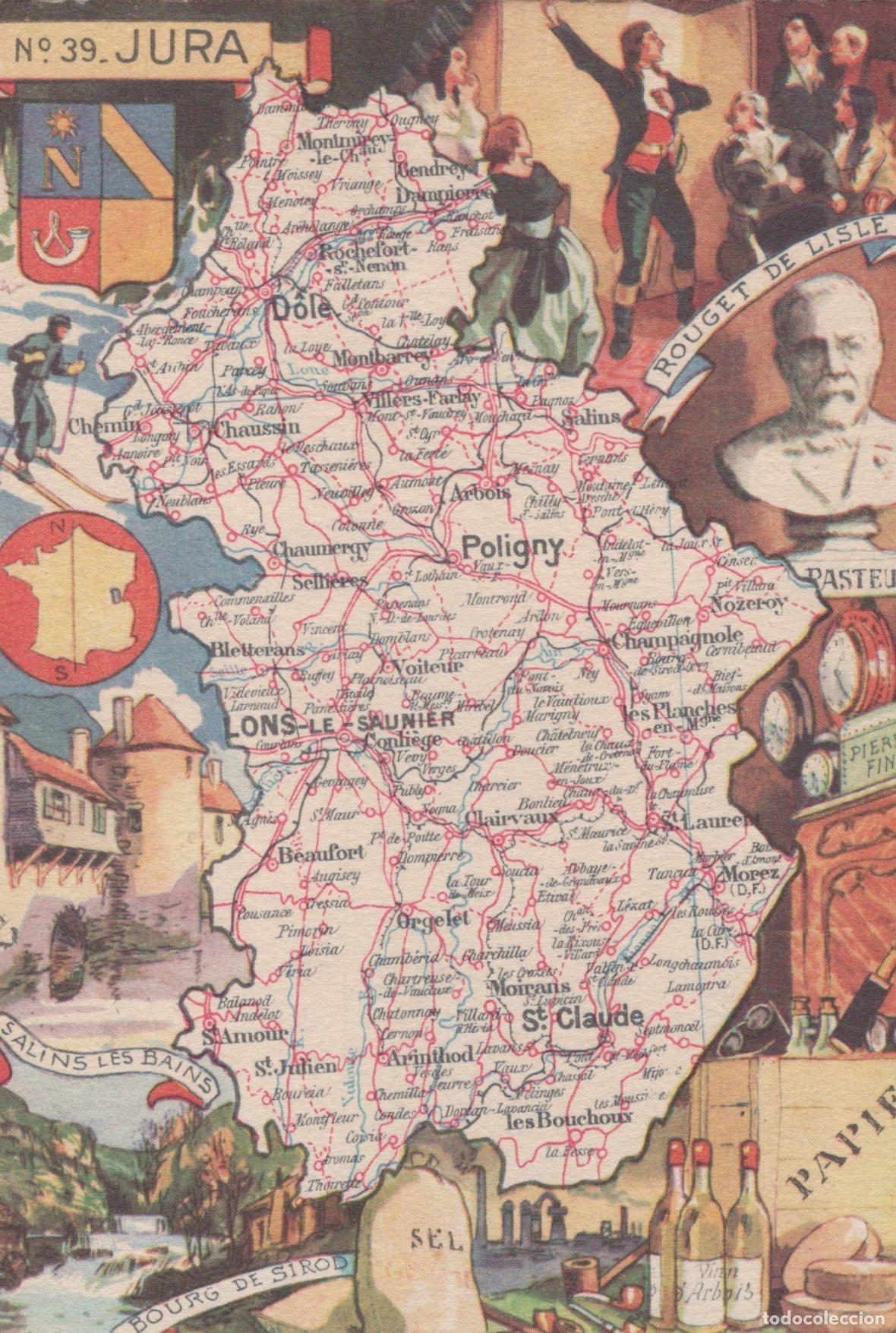 Cartes Postales: France Jura Carte Regionale Illustree Unposted *YAK896