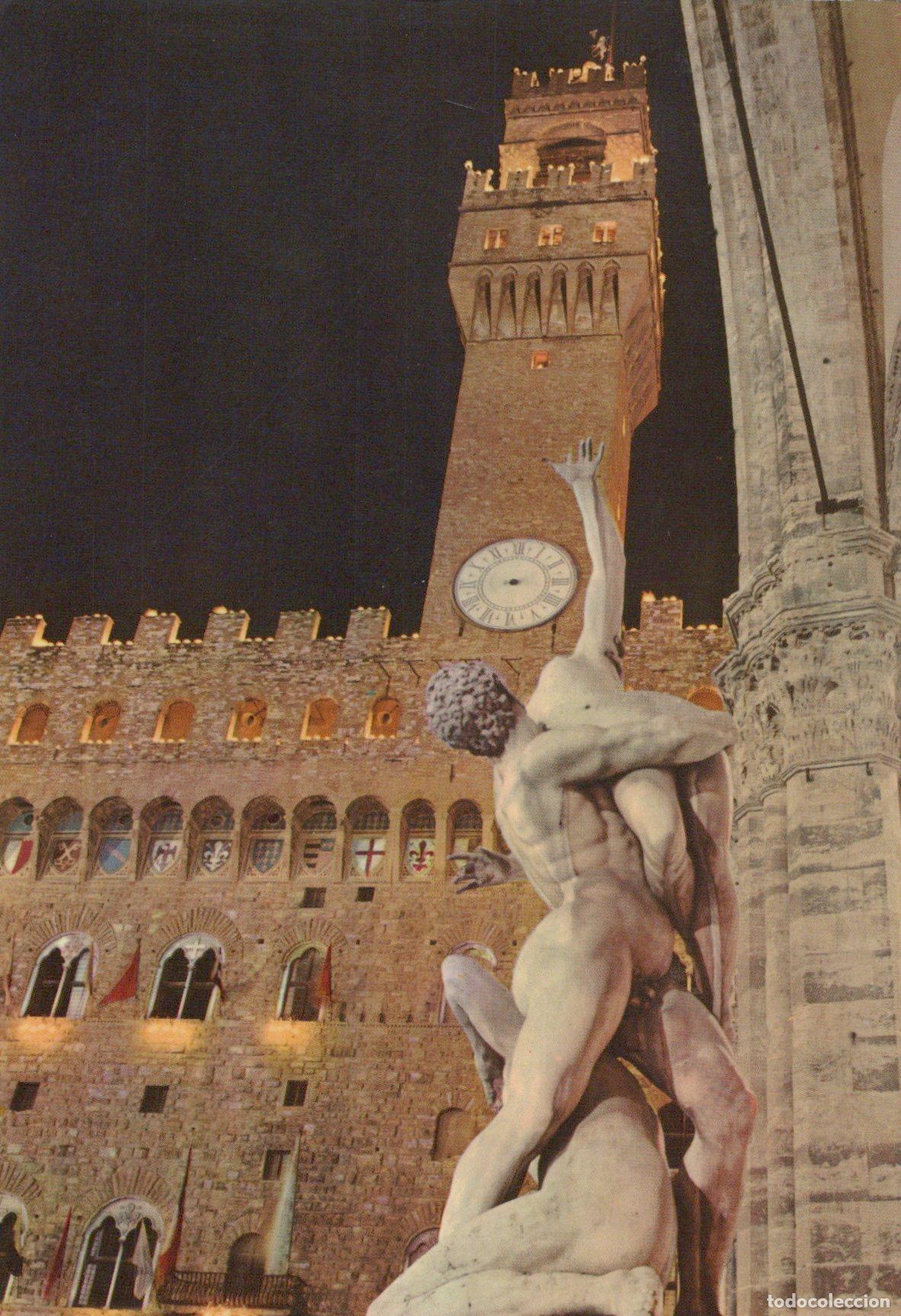 Postkarten: Italy Florence Ratto Delle Sabine Torre Arnolfo Notte Posted *YAK972