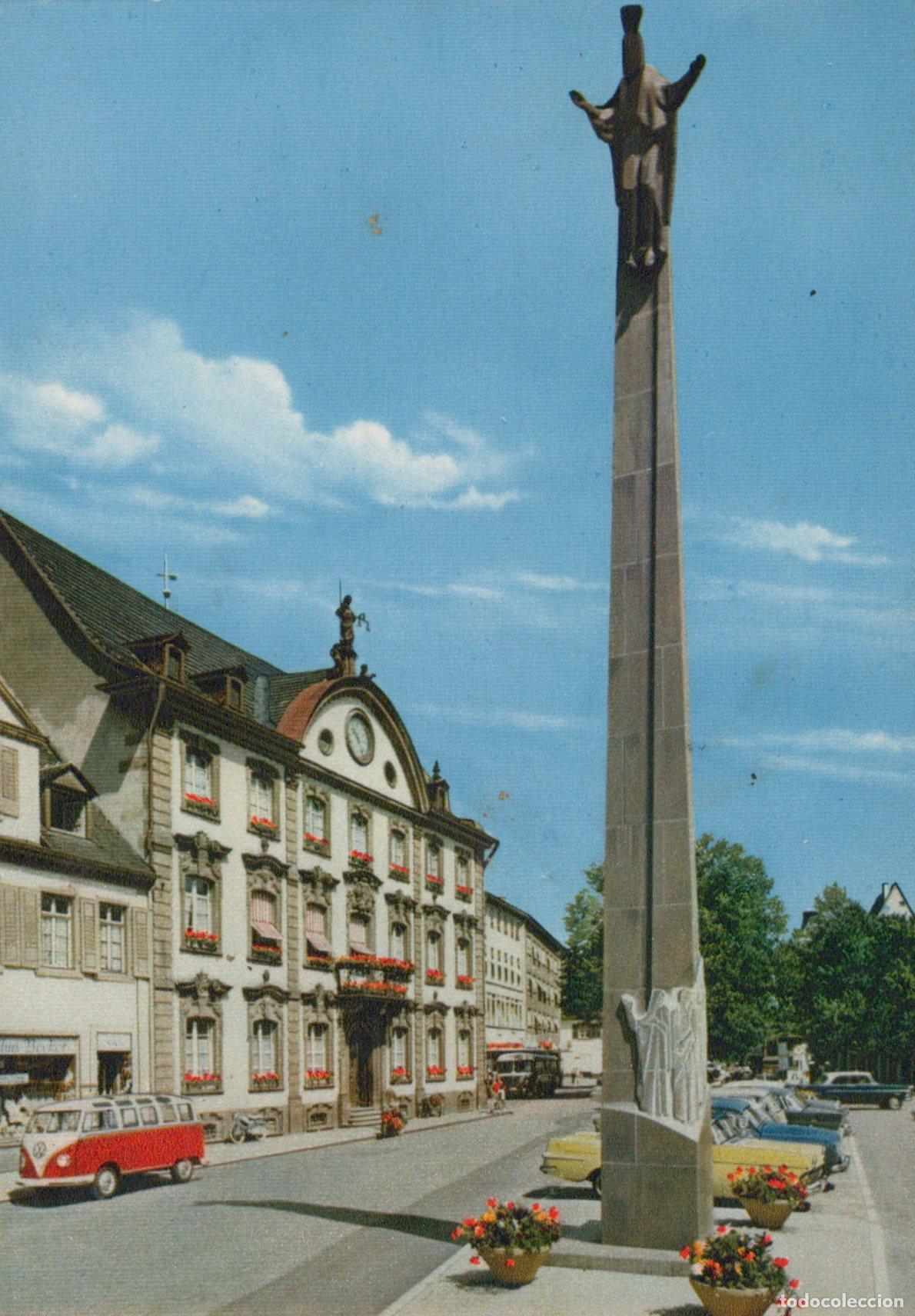 Postales: Germany Offenburg Ursulasaule mit Rathaus Architektur *YAK992