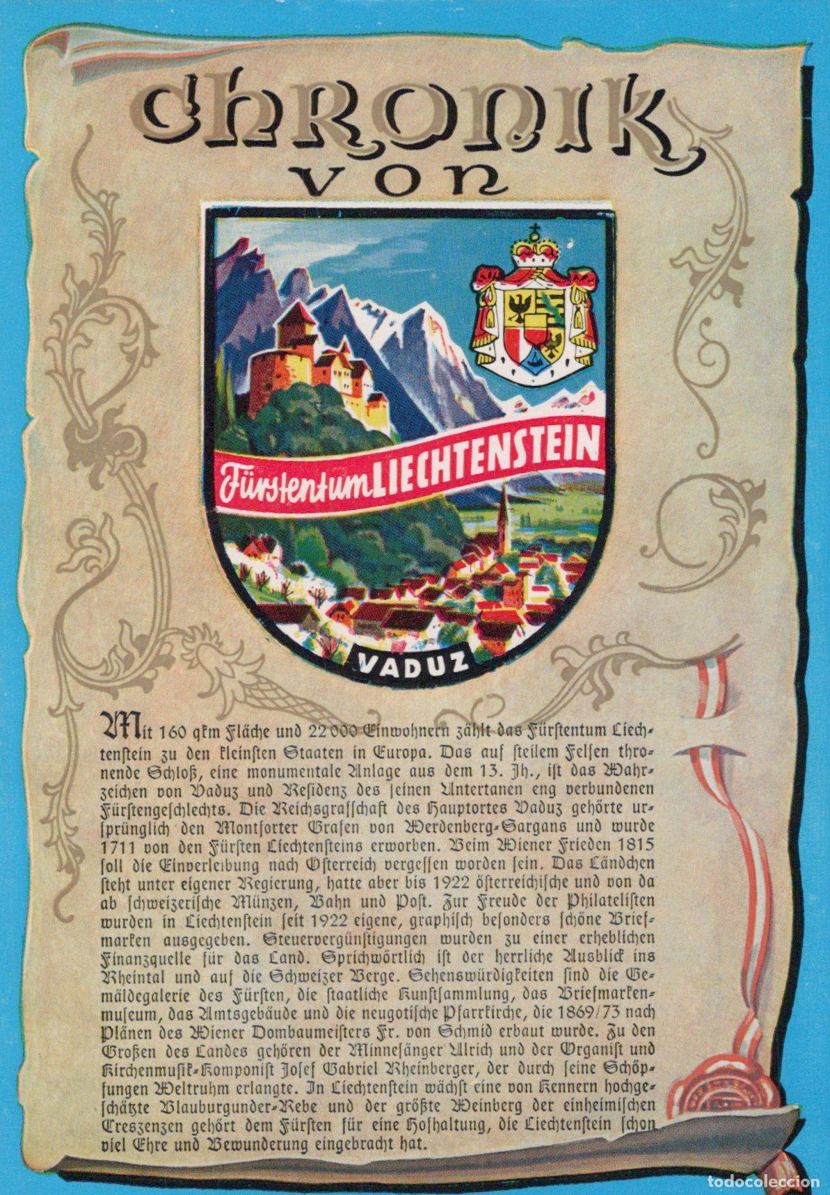 Postkarten: Liechtenstein Vaduz Schloss Landscape Wappen Unposted Unposted *YAK770
