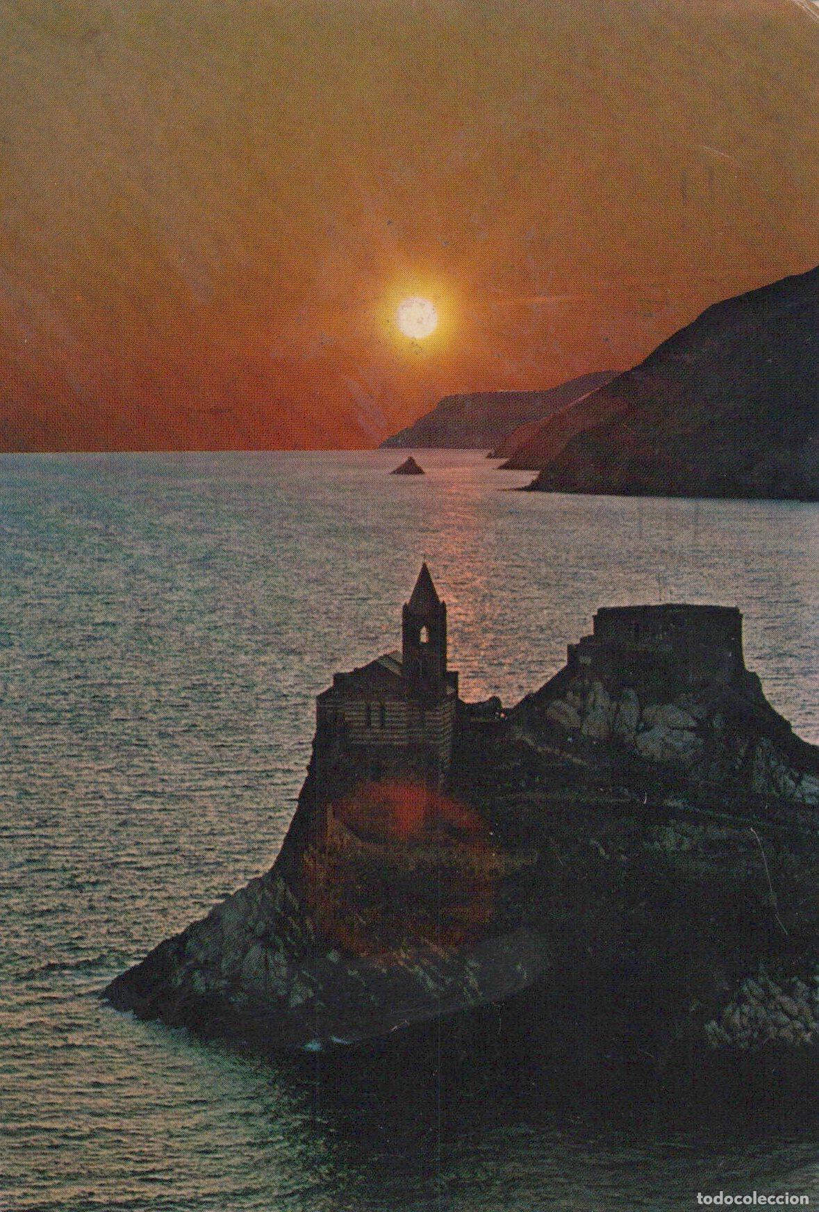 Postales: Italy Portovenere Church St Peter Tramonto Landscape Posted *YAK935