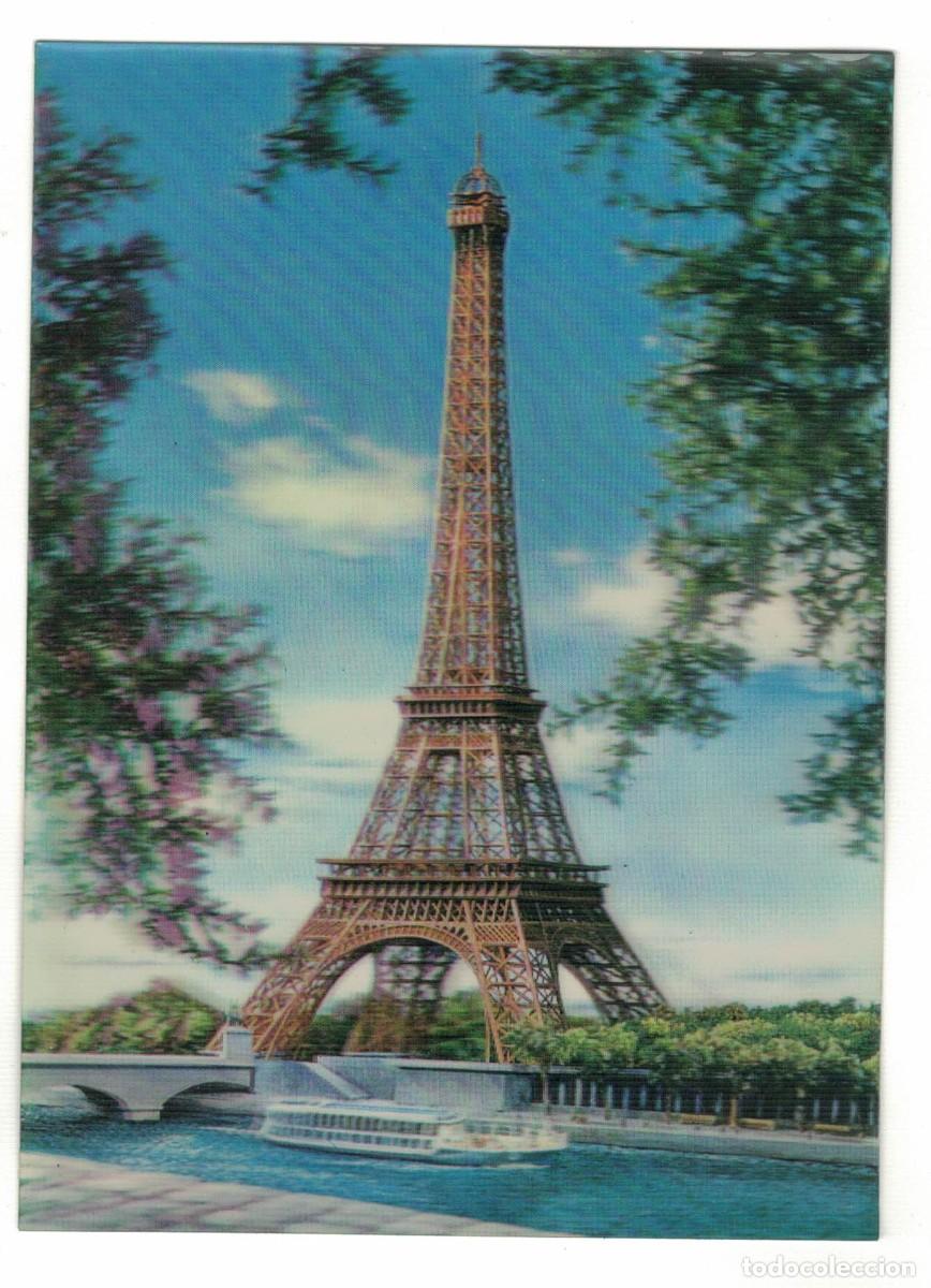 Postales: Fotograf&iacute;a tridimensional Torre Eiffel &ndash; Par&iacute;s &ndash; Francia &ndash; efecto lenticular &ndash; a&ntilde;os 70‑80
