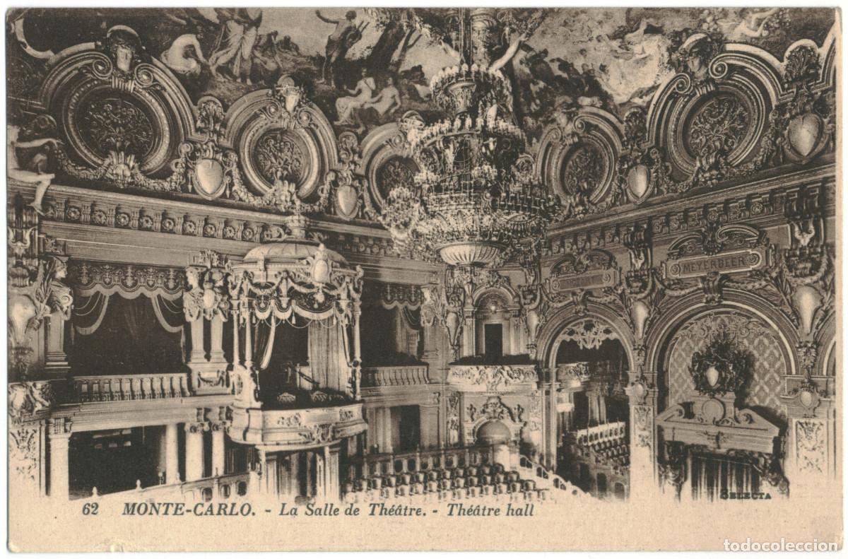 Postcards: MONTECARLO_La salle de Th&eacute;&acirc;tre. Th&eacute;&acirc;tre Hall_L&eacute;vy (Selecta; 62) / Teatros M&oacute;naco