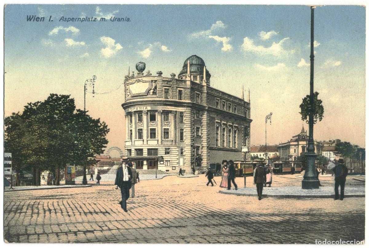Postales: WIEN. Aspernplatz mit Urania_AB&C, WI / Teatros Austria