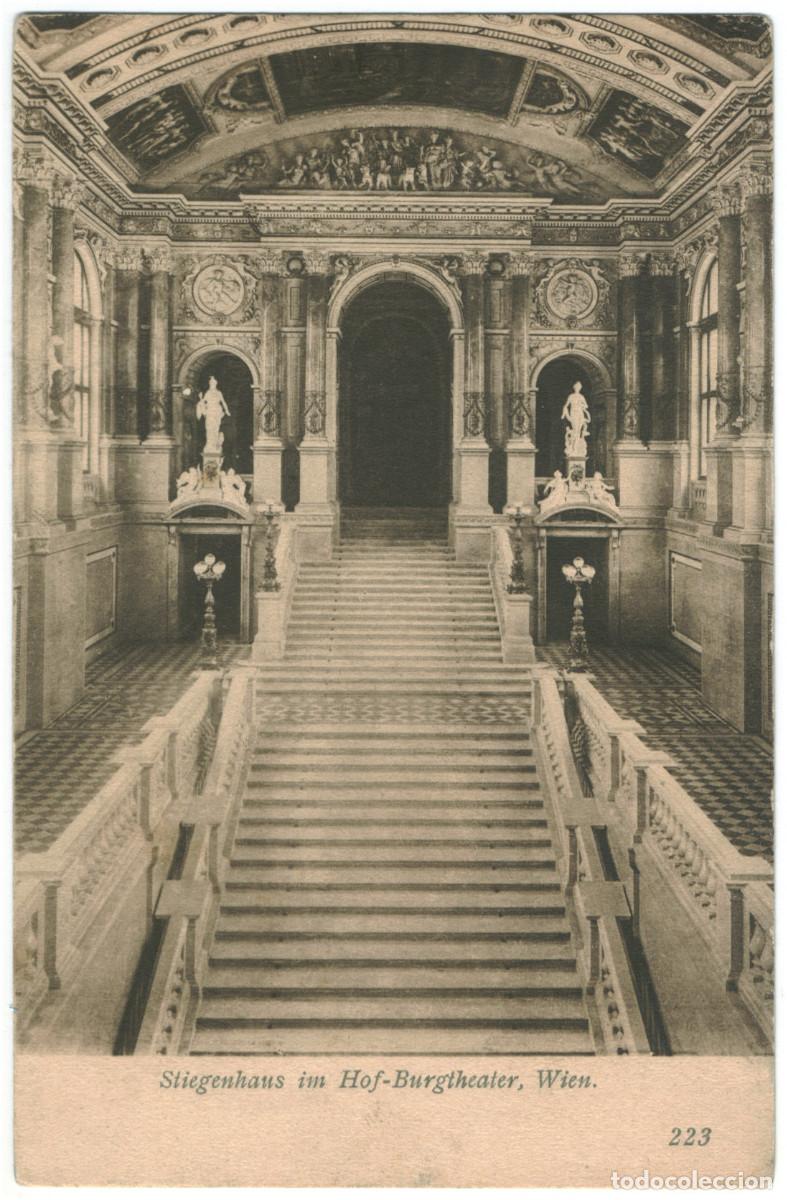 Postales: WIEN_Stiegenhaus im Hofburgtheater_J. L&ouml;wy; 223 / Teatros Austria