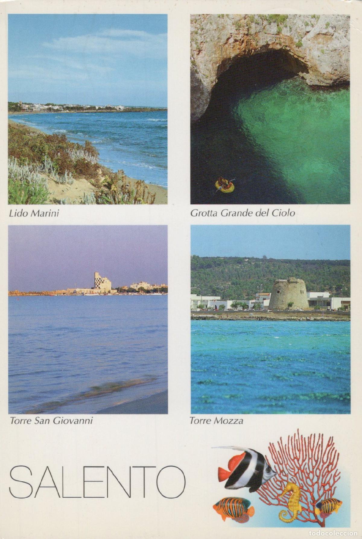 Cartoline: Italy Salento Multi View Lido Marini Grotta Grande Torre San Giovanni *YAM017