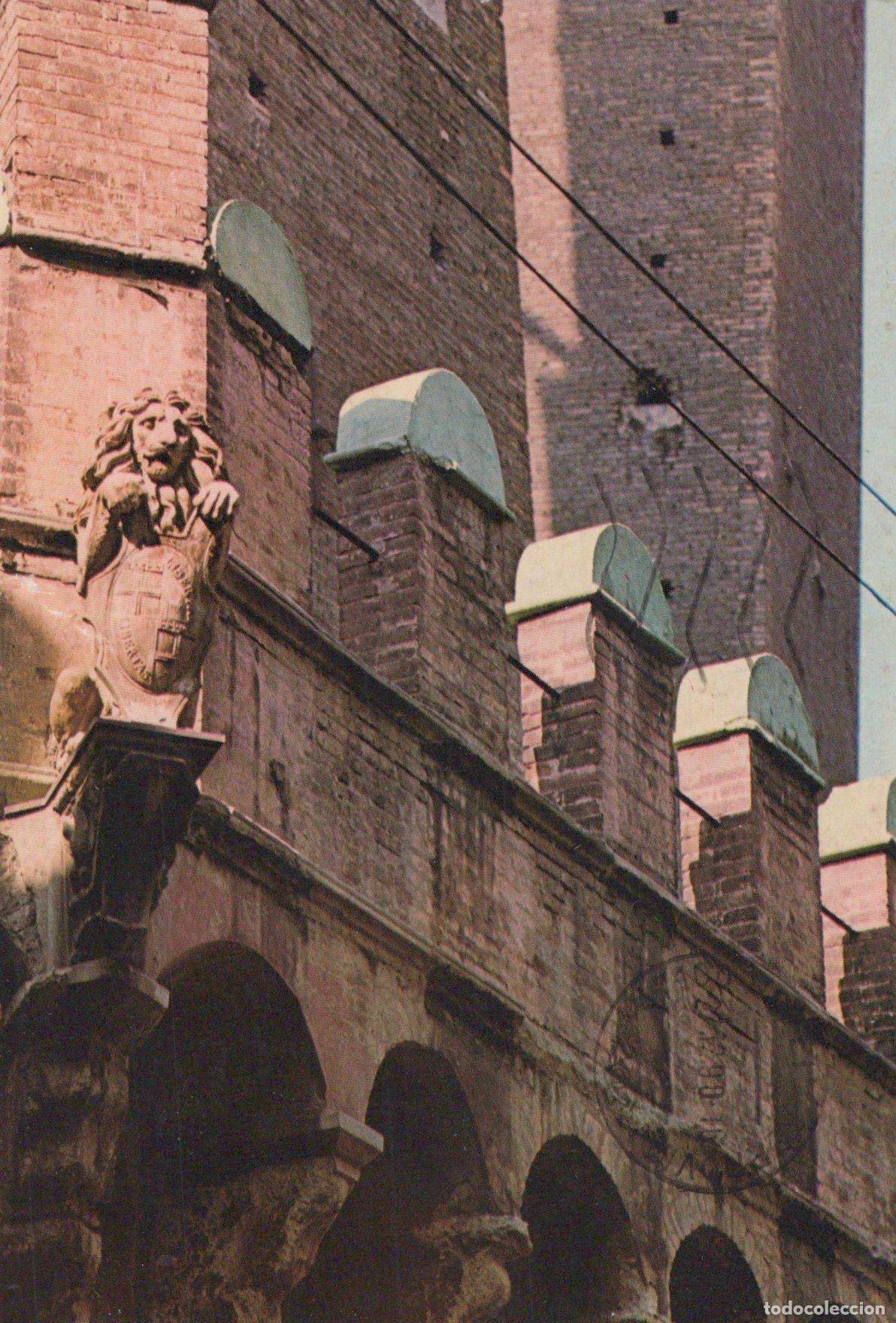 Postais: Italy Bologna Torre Asinelli Tower Detail With Lion Sculpture *YAM022