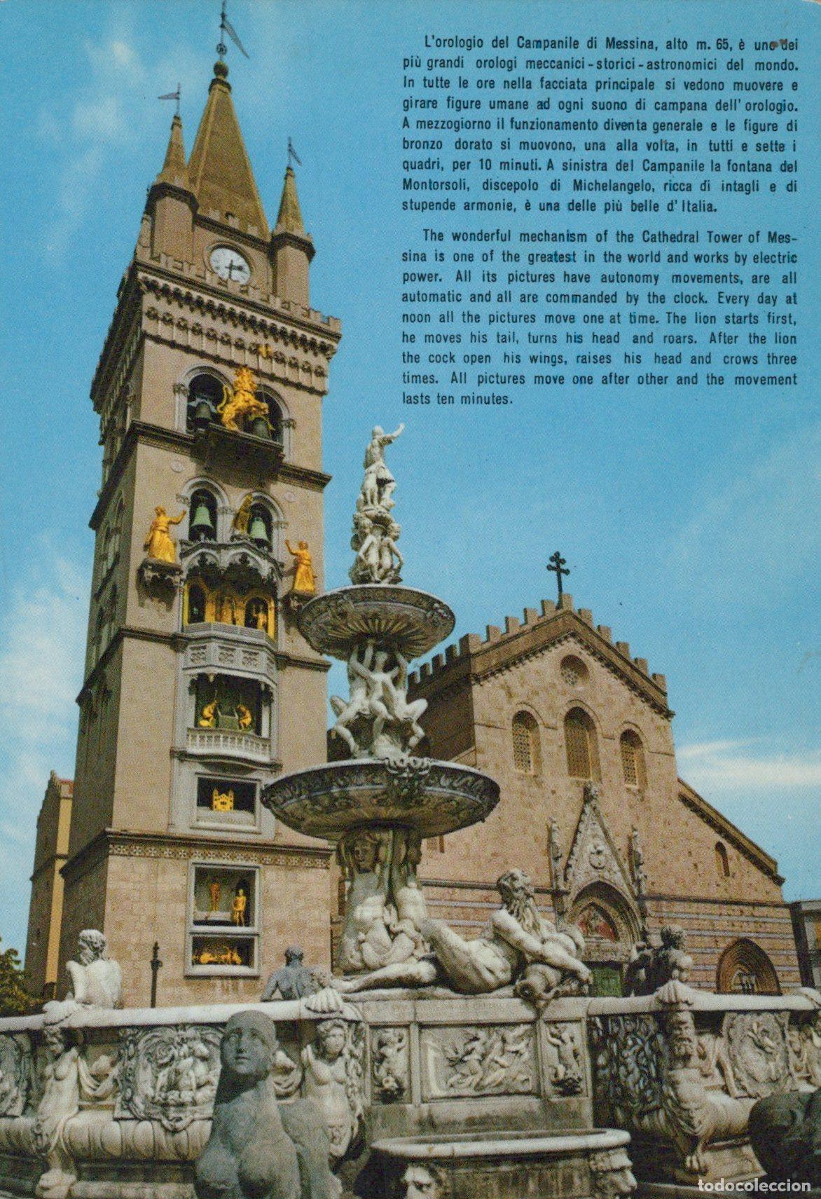Postais: Italy Messina Cathedral Bell Tower and Montorsoli Fountain Sicily *YAM026