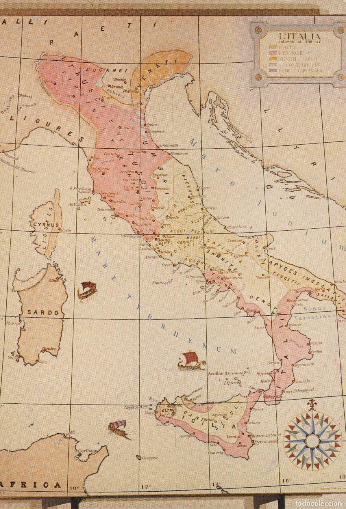 Postcards: Italy Volterra Ancient Map Etruscan Expansion Guarnacci Museum Unposted *YAM037