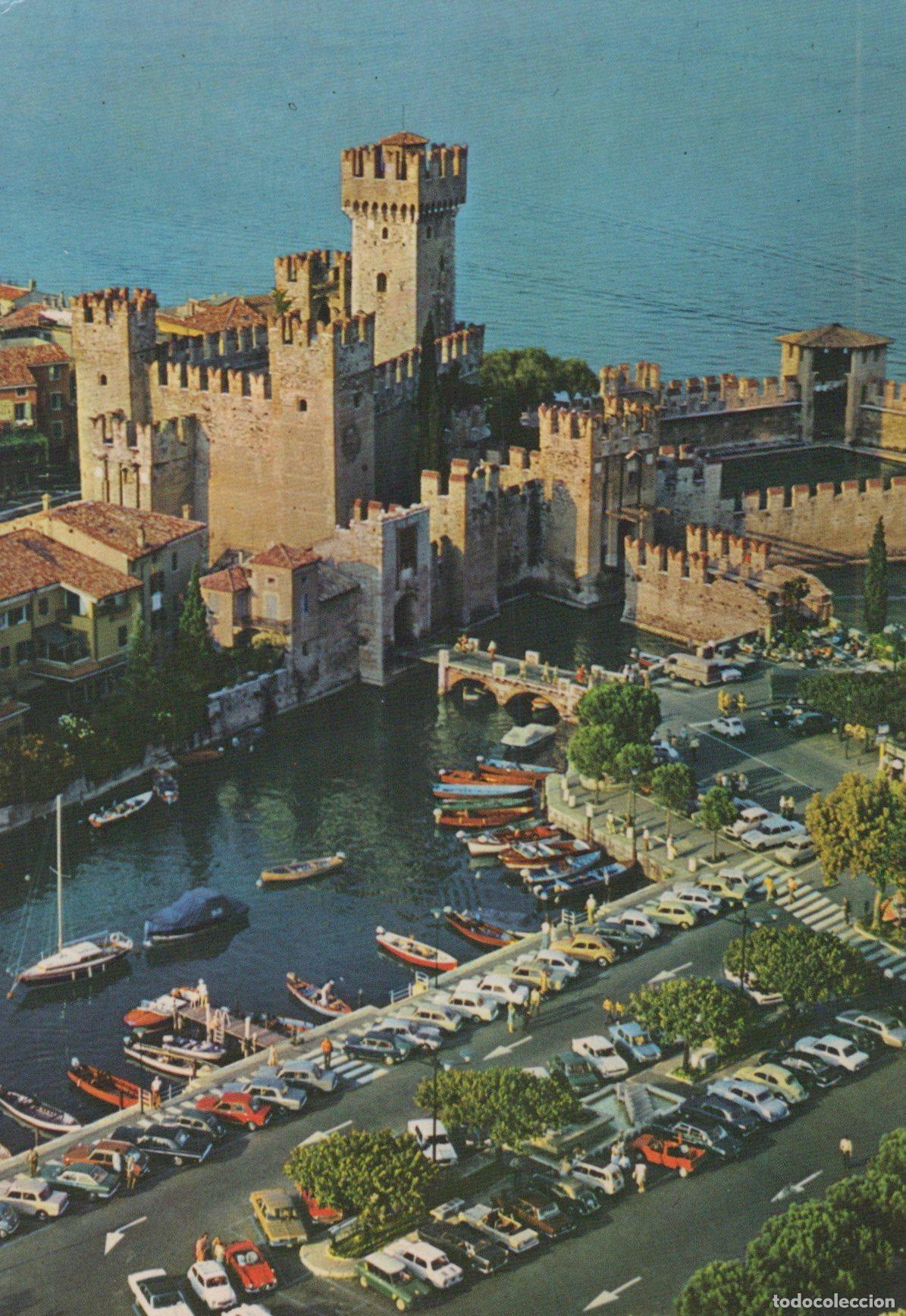 Postales: Italy Sirmione Lake Garda Scaliger Castle Aerial View Boats Unposted *YAM042