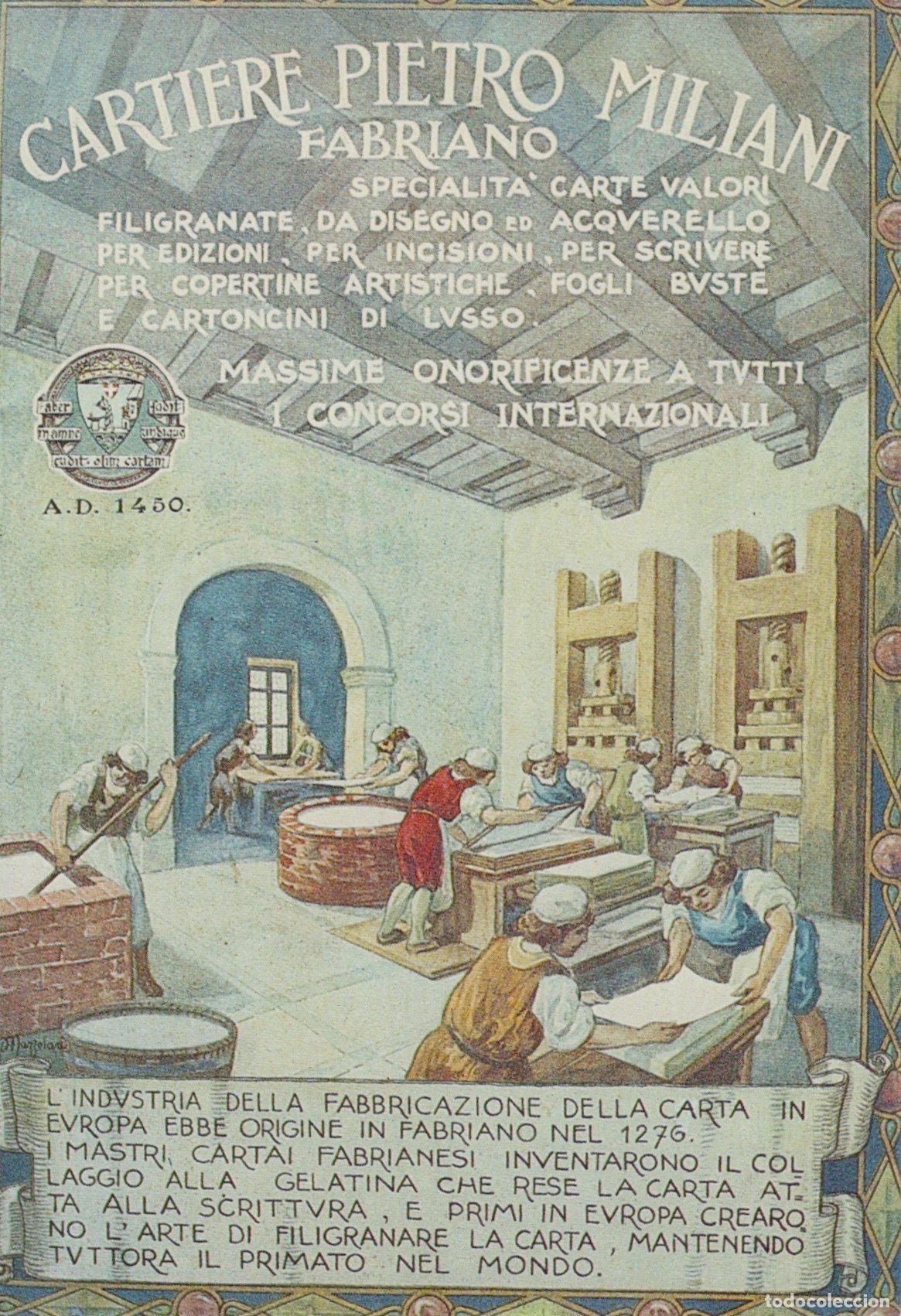 Postais: Italy Fabriano Pietro Miliani Paper MILL Historic Paper Making Process *YAM070