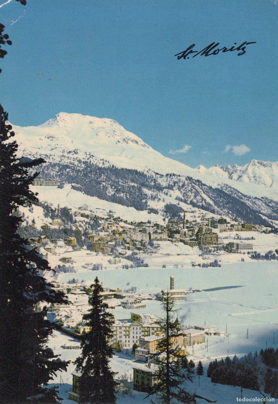 Postais: Switzerland St Moritz Winter Panorama Snow Covered Town Lake Unposted *YAM078
