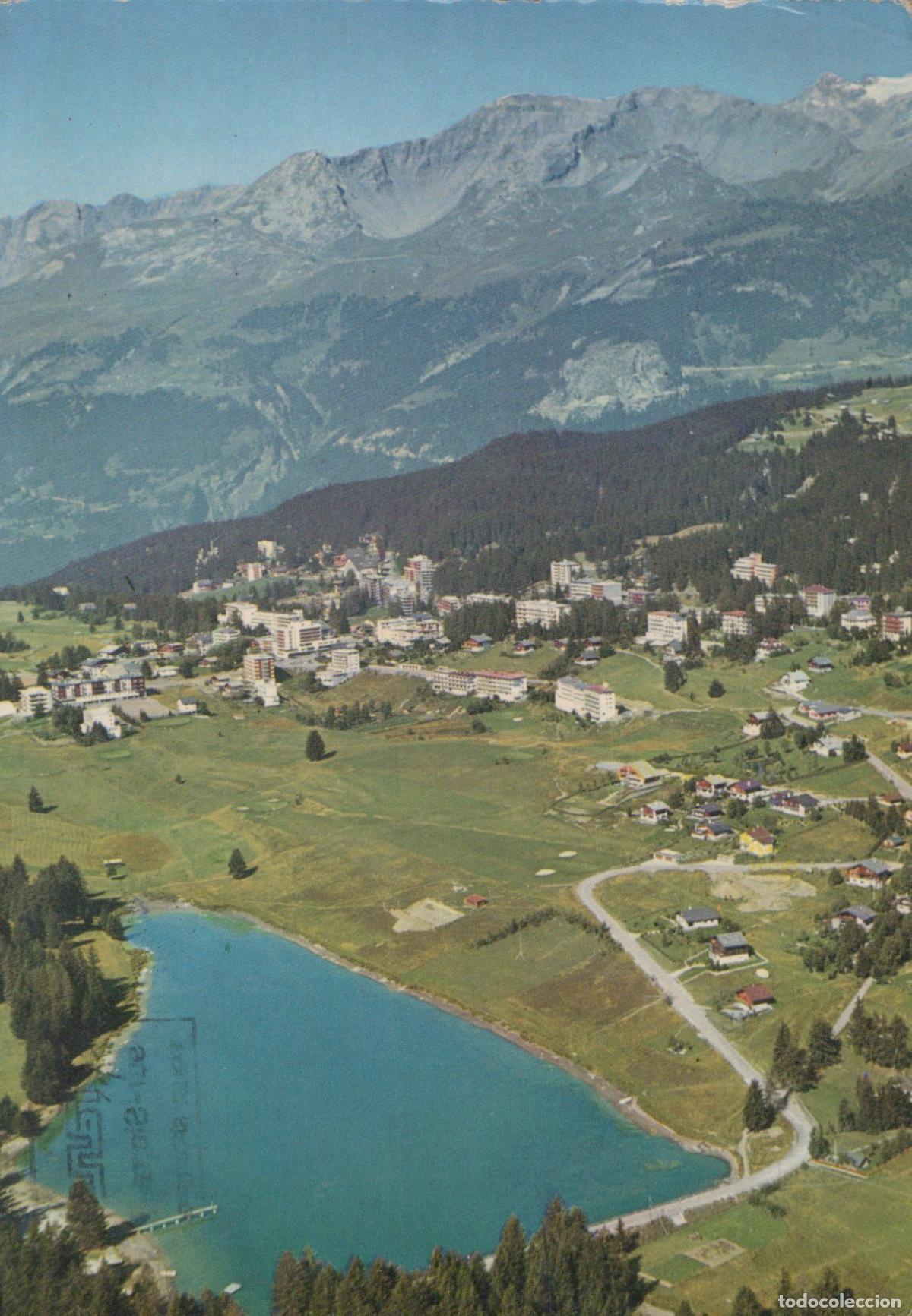 Postais: Switzerland Crans Montana Aerial View of Lake Moubra and Alpine *YAM095