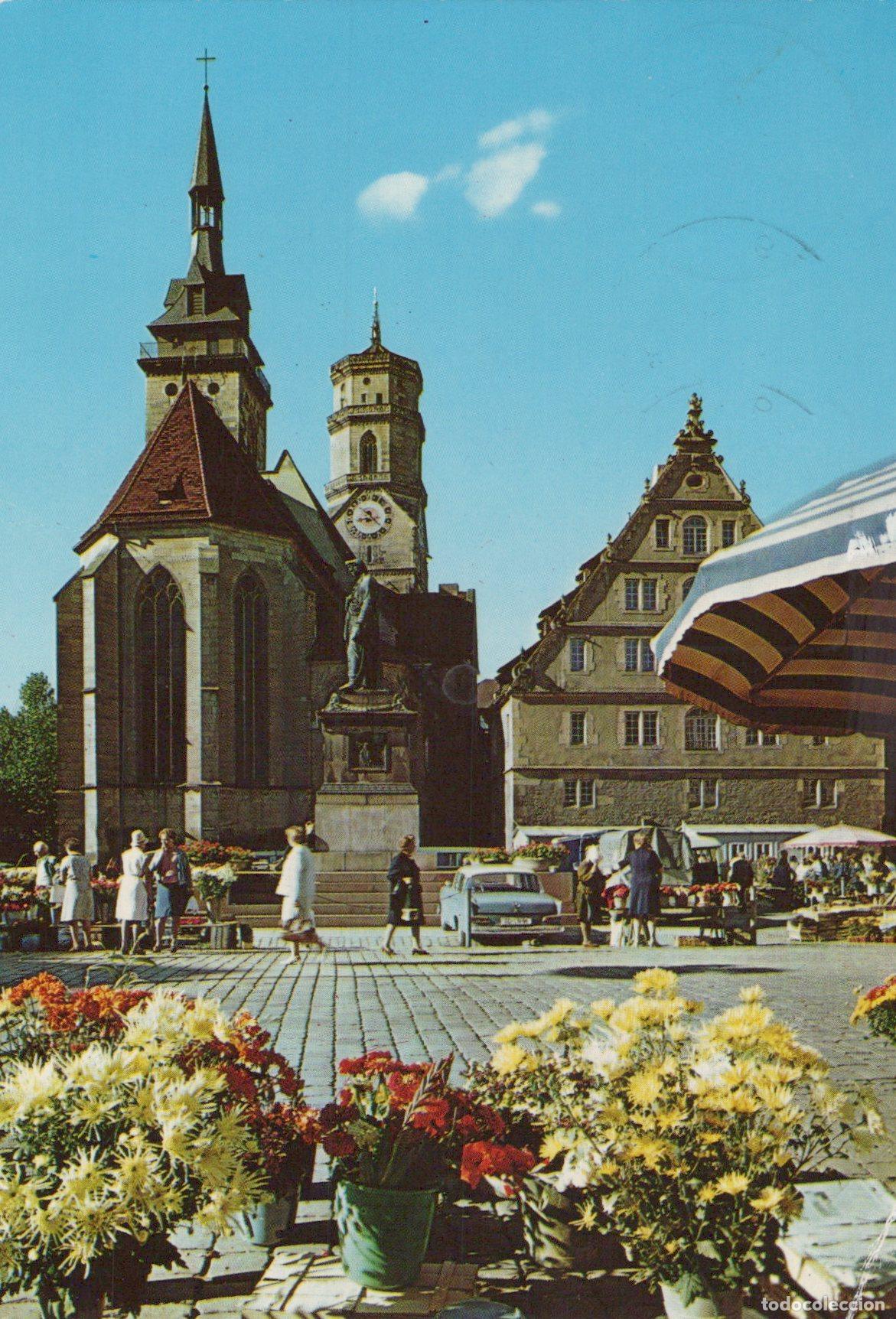 Postais: Germany Stuttgart View of Stiftskirche Church and Market Square *YAM067