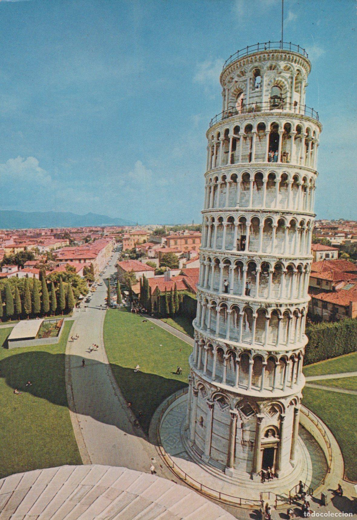Postkarten: Italy Pisa Leaning Tower of Aerial View Cityscape Vintage *YAM124