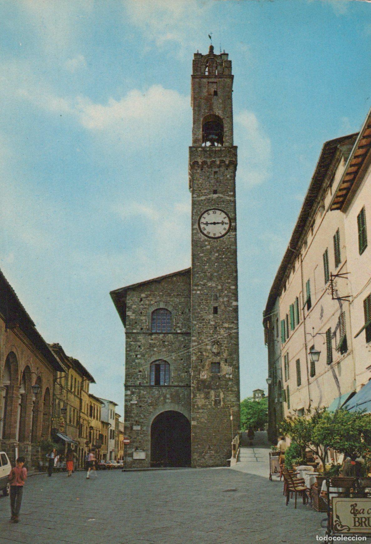 Postkarten: Italy Montalcino SI Town Hall Palazzo Comunale Clock Tower Street Scene *YAM129