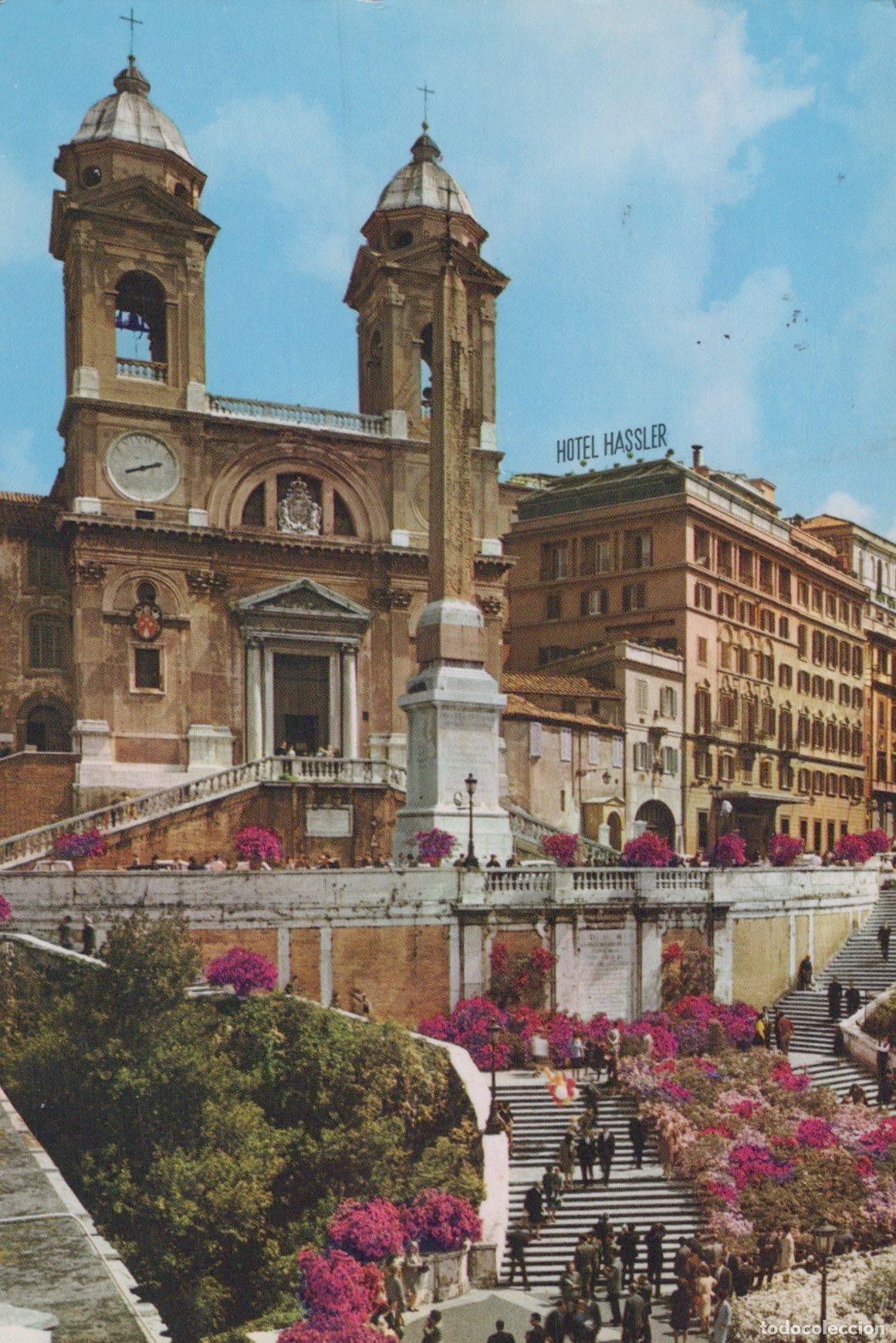 Postales: Italy Rome Spanish Steps Trinita Dei Monti Church Hotel Hassler *YAM134