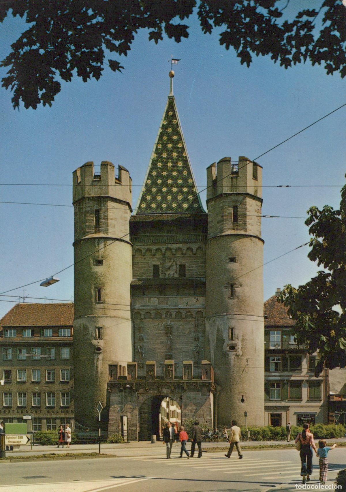 Postkarten: Switzerland Basel Spalen Gate Medieval City Wall Tower Architecture *YAM127
