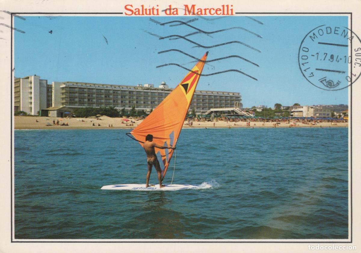 Cartes Postales: Italy Numana Marcelli DI Windsurfing On Beach With Hotels People *YAM215