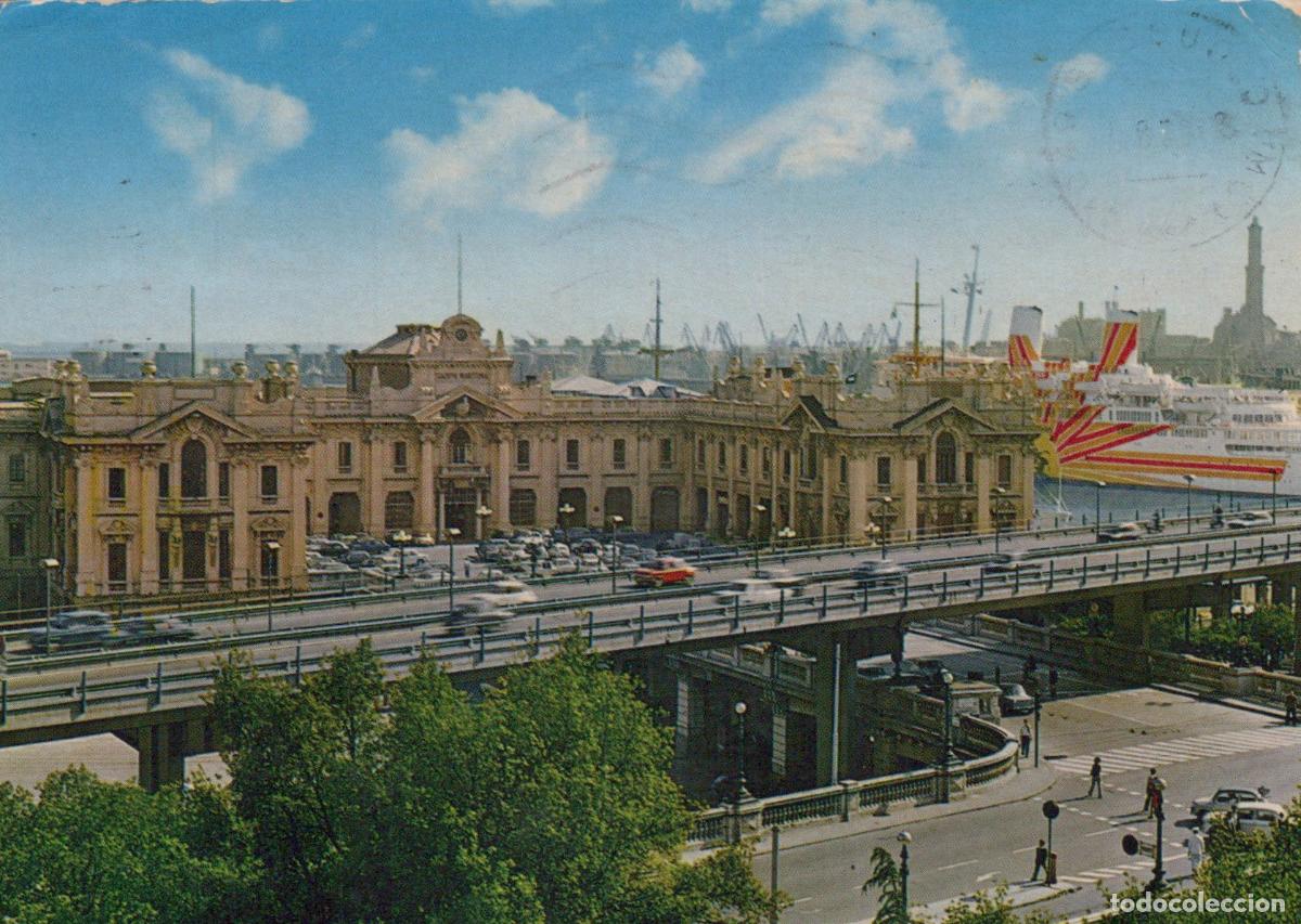 Postales: Italy Genoa Stazione Marittima Port With Cruise Ship and Elevated Road *YAM197