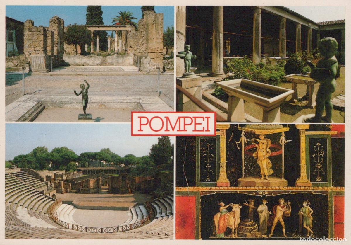 Postales: Italy Pompeii Ancient Roman Ruins Amphitheater Frescoes Statues Unposted *YAM206