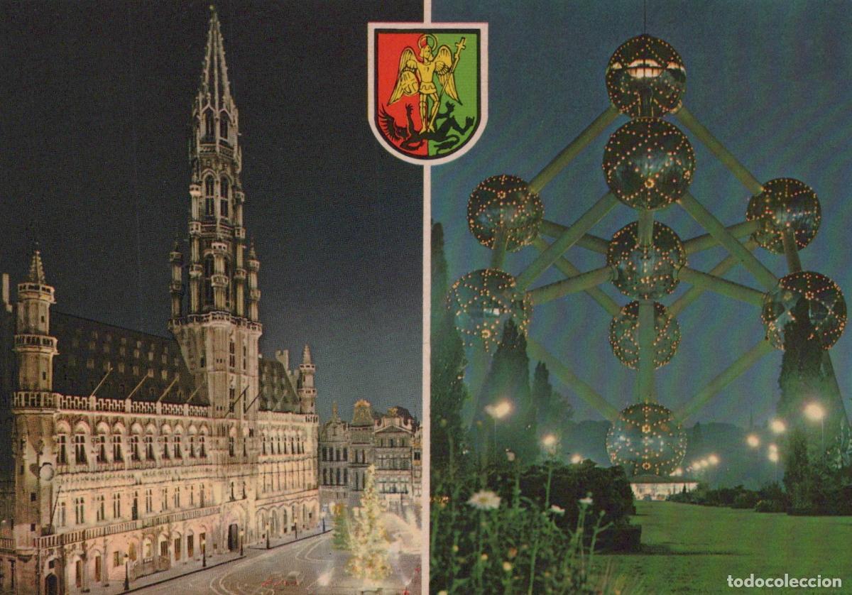 Cartes Postales: Belgium Brussels Grand Place Town Hall Atomium Night View Unposted *YAM320