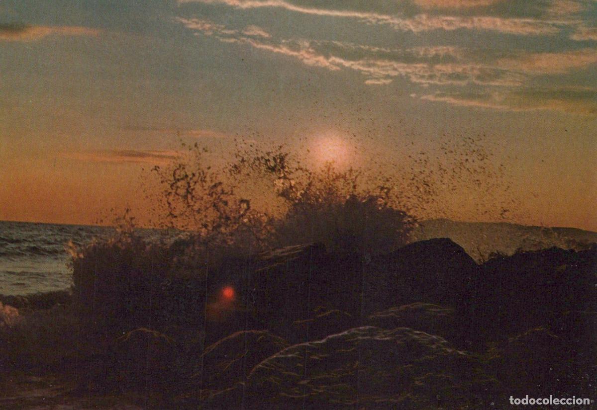 Postales: Italy Versilia Bella Sea Storm Waves Crashing On Rocks Sunset Unposted *YAM339