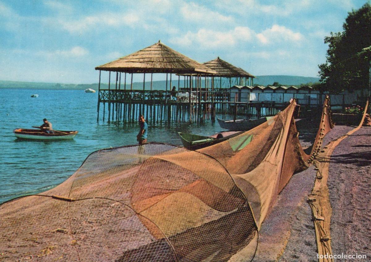 Postales: Italy Saliceta S Giuliano Fishing Nets On Shore Lake With Stilt Huts *YAM262
