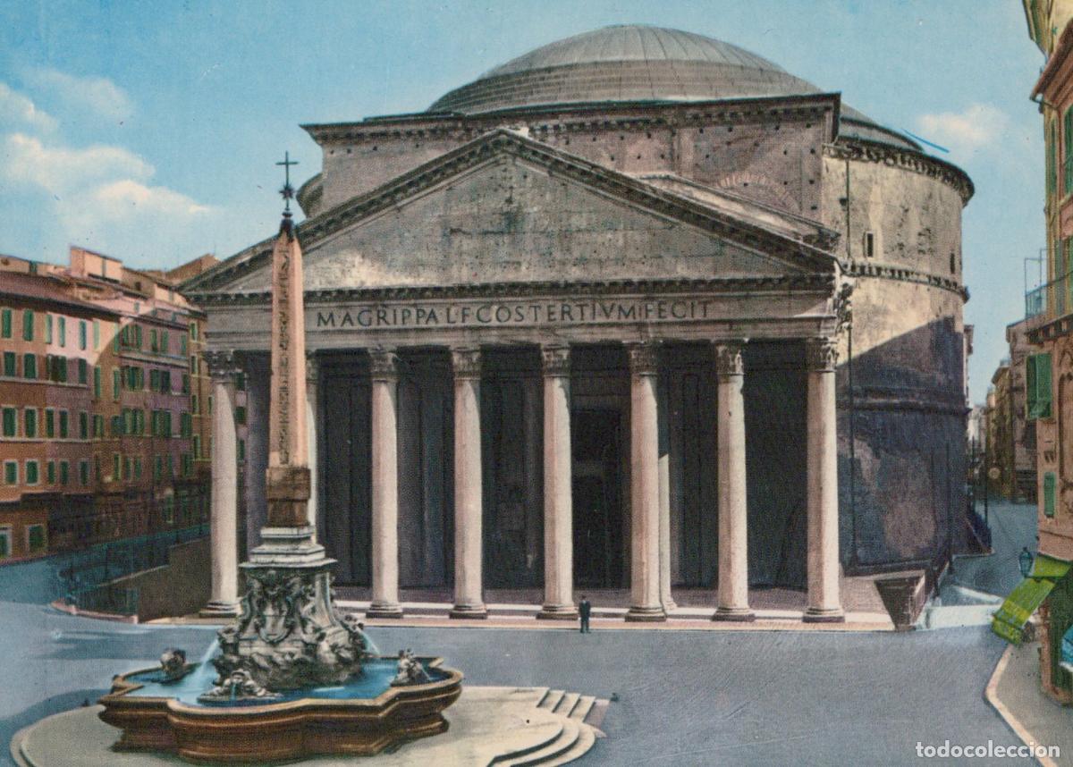 Postales: Italy Rome Pantheon Ancient Roman Temple Fountain Obelisk Unposted *YAM266