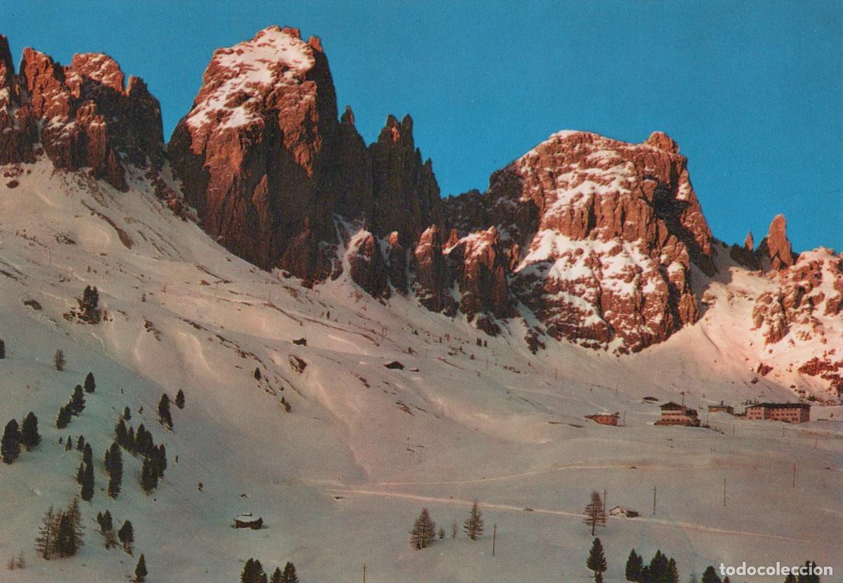 Postcards: Italy Passo Gardena Dolomites Winter Sunset Landscape *YAM441