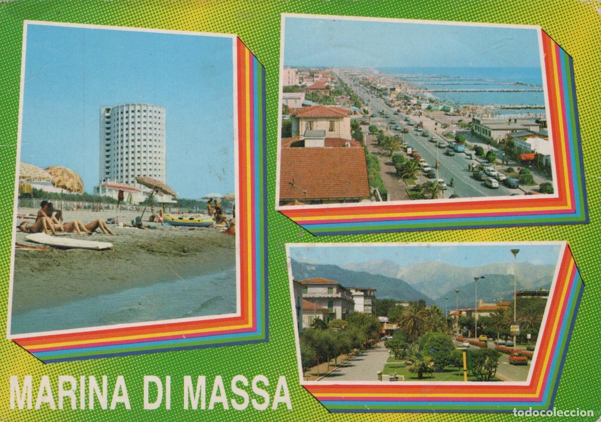 Postkarten: Italy Marina DI Massa Beachfront Cityscape and Mountain View *YAM506