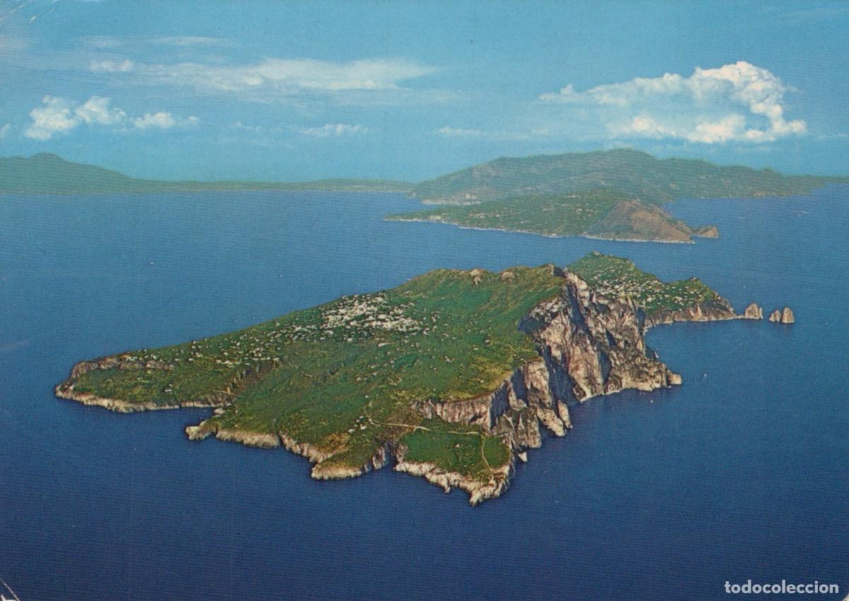 Postcards: Italy Capri Island Aerial View Mediterranean Sea 1970s *YAM535