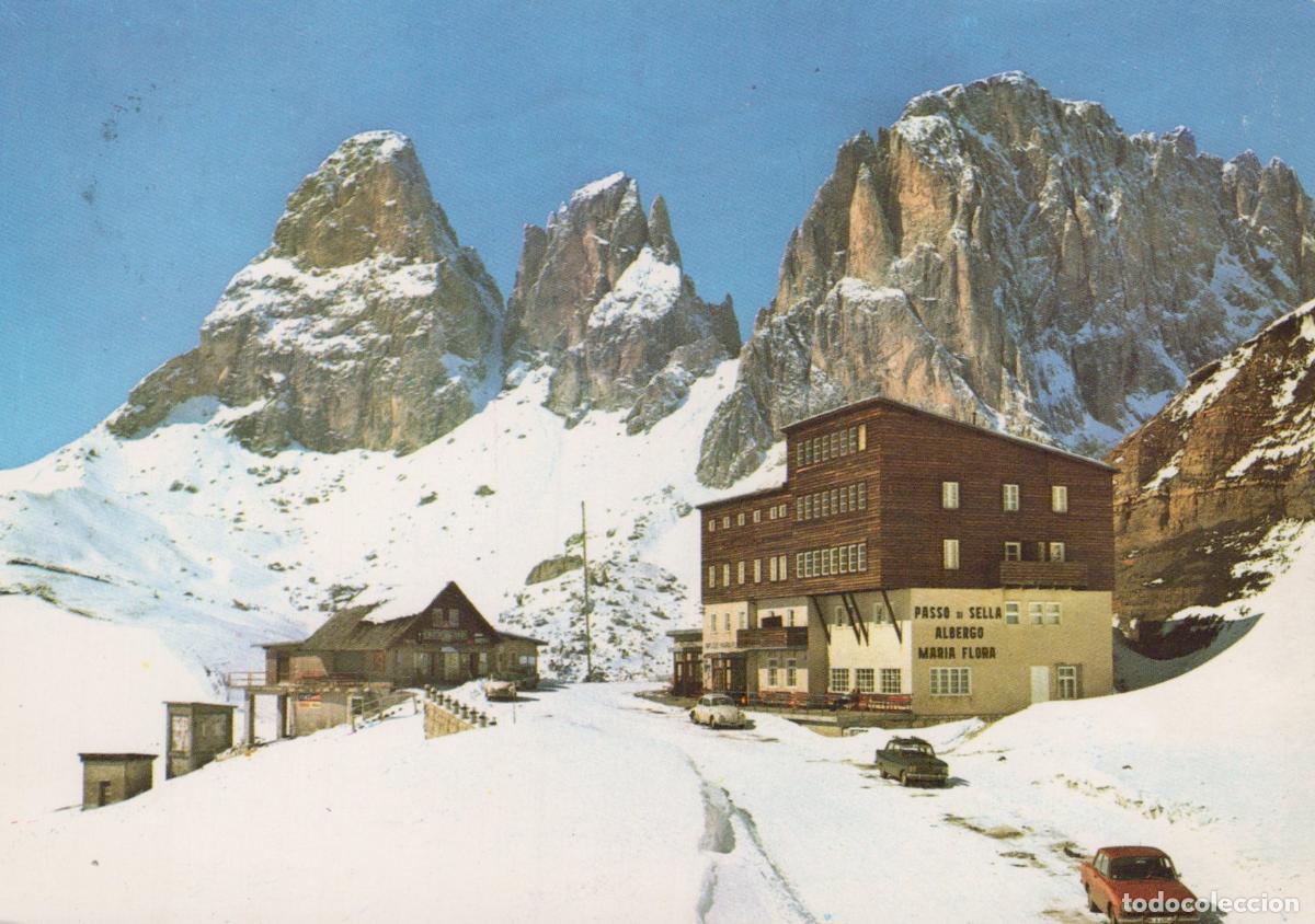 Cartoline: Italy Passo Sella Hotel Maria Flora Snow Covered Dolomite Mountains *YAM549