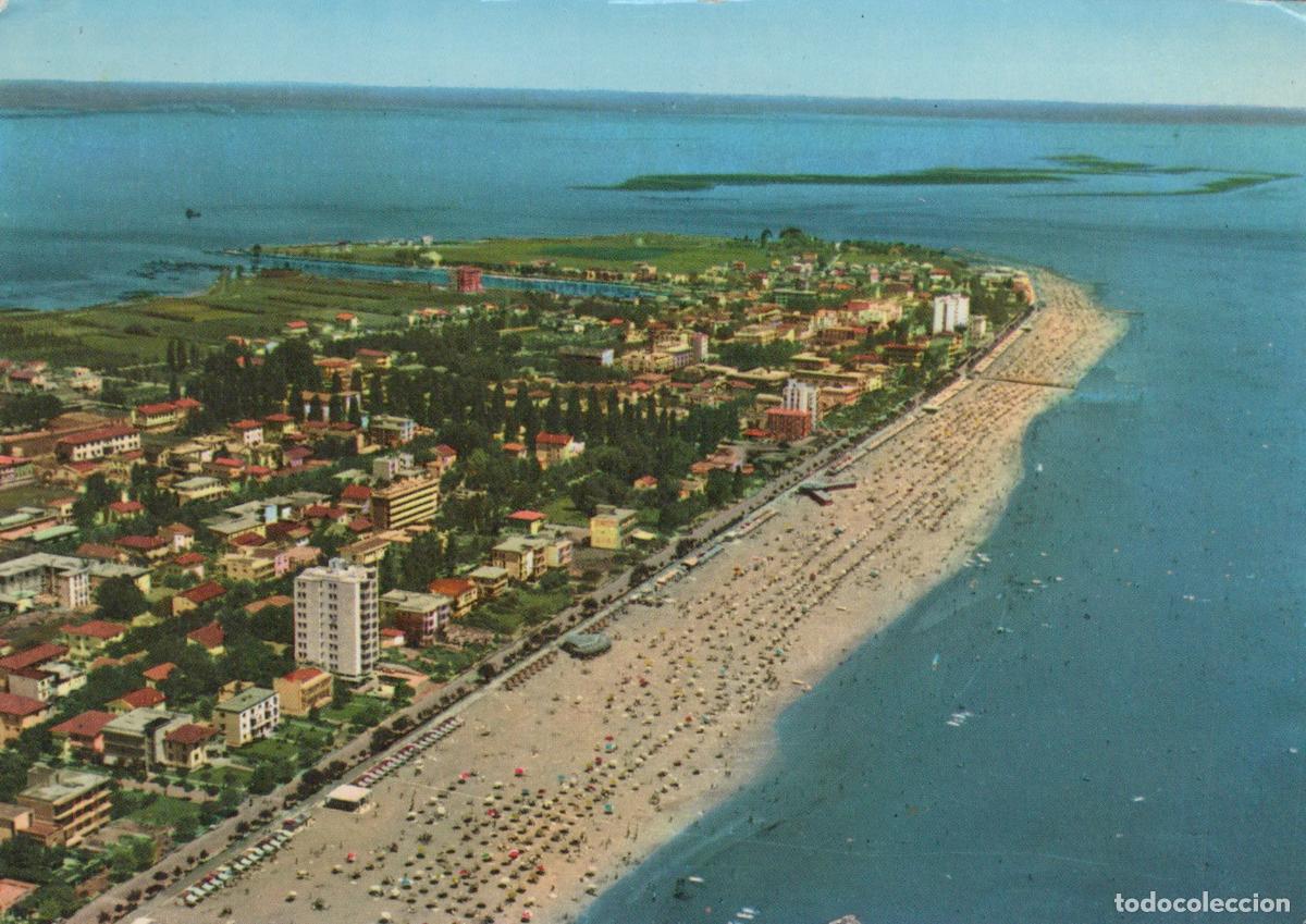 Cartoline: Italy Lignano Sabbiadoro Aerial View Beach Resort Adriatic Sea 1970s *YAM556