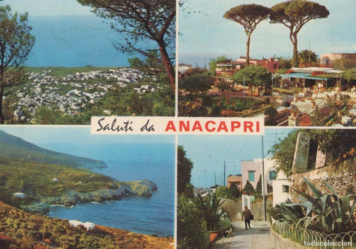 Cartes Postales: Italy Anacapri Multi View Coastal Landscape Town Street Scene *YAM362